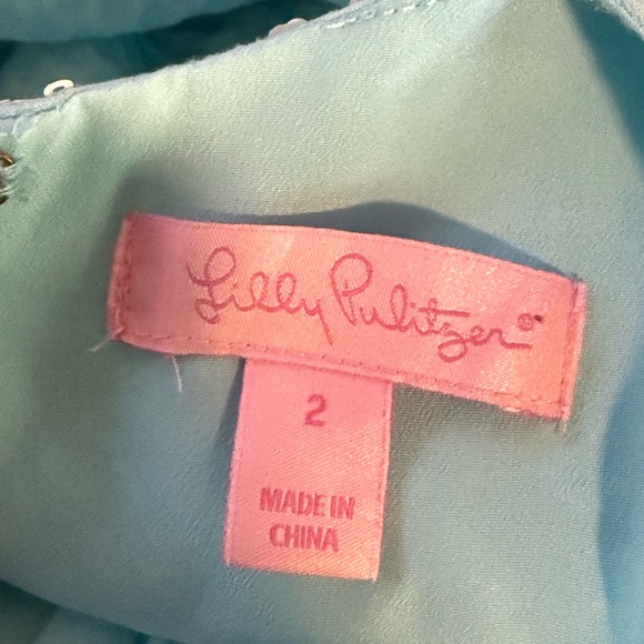 Lilly Pulitzer - Women's Gabby Shift Dress with Coral Detail Blue, size 2 - Picture 8 of 15